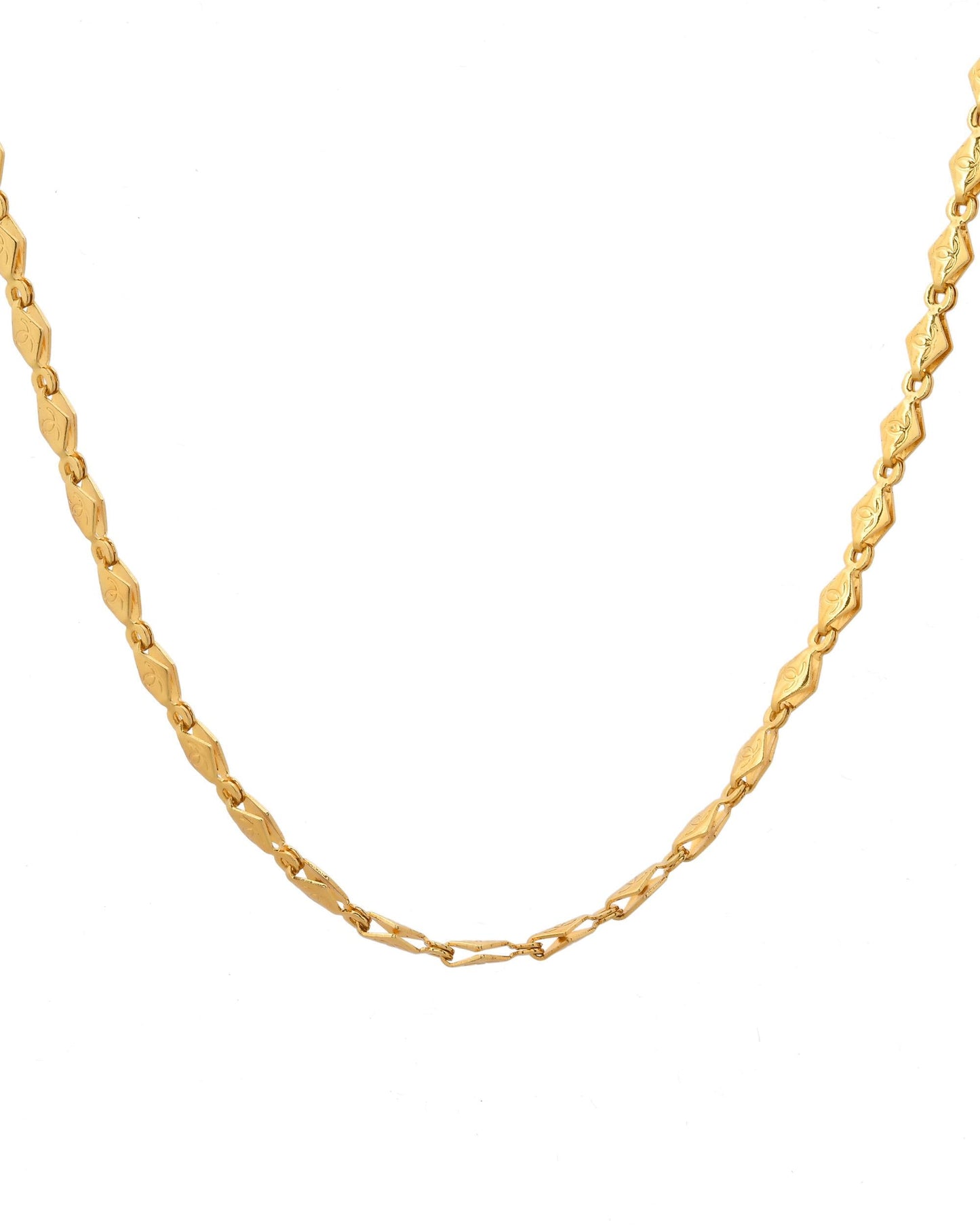 VOJ Gold-Polished Designer Oval Women Chain | Swadesiicart