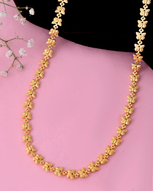 VOJ Gold-Polished Designer Butterfly Women Chain
