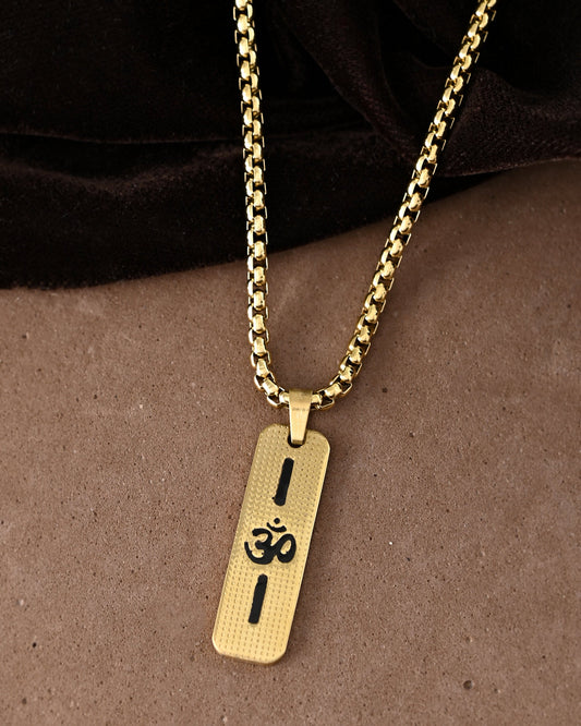VOJ Men's Gold-Polished Chain With Pandent | Swadesiicart