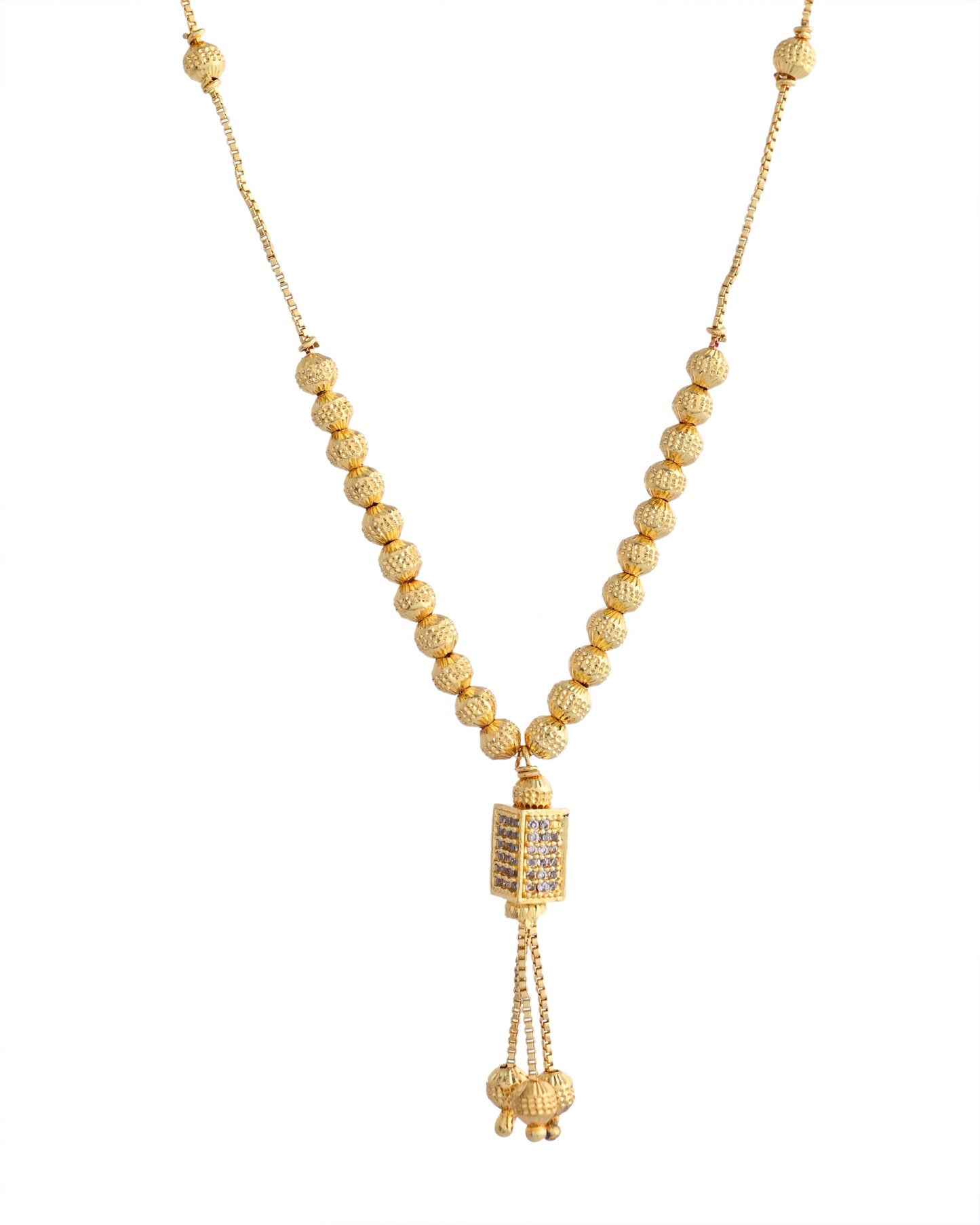 VOJ Gold-Polished Stainless Steel Stone Studded Chain For Women | Swadesiicart