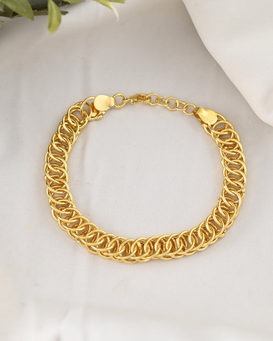 VOJ Gold-Polished Stainless Steel Elegent Men's Bracelet - Swadesiicart
