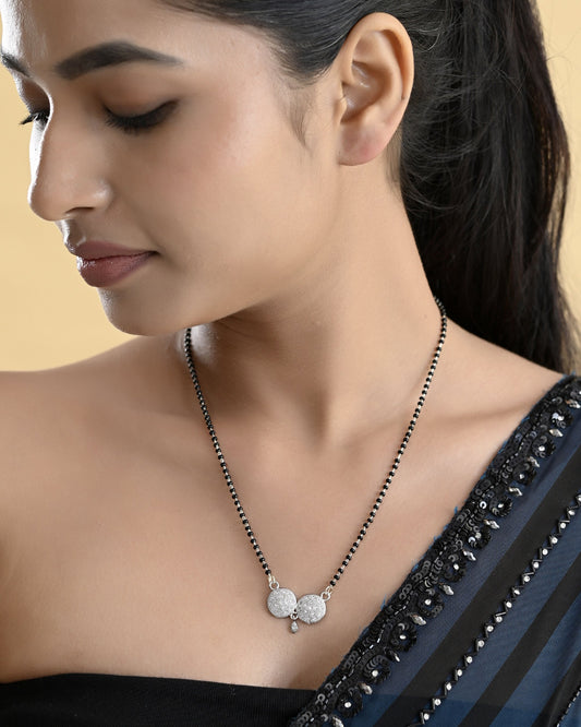 VOJ Silver Plated Stone Studded Elegent Mangalsutra