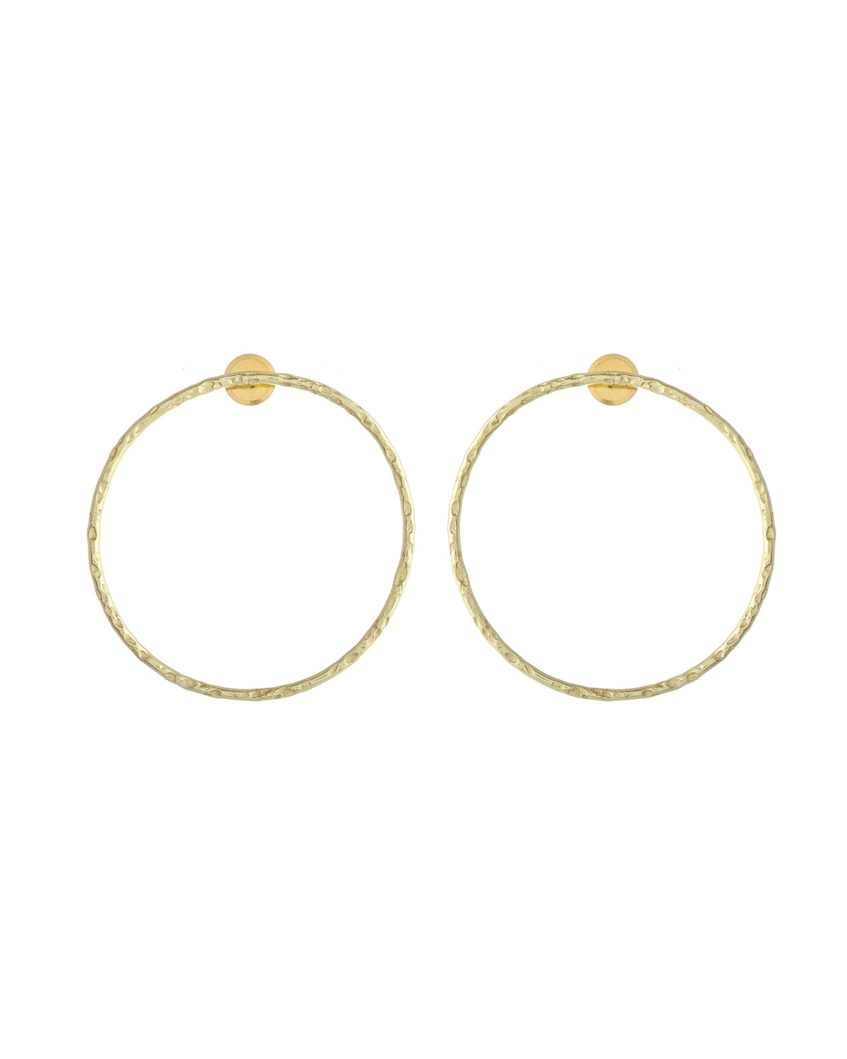 VOJ Gold Toned Circular Studs Earrings