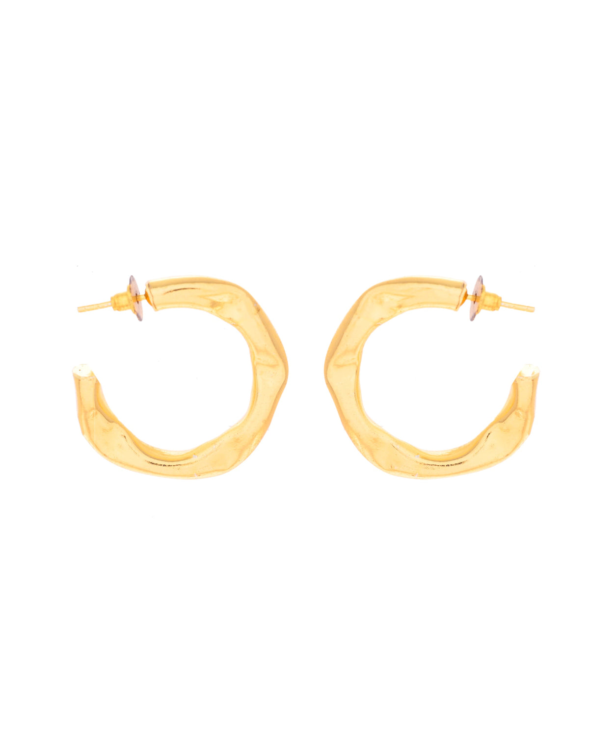 VOJ Gold-Polished Classic Half Hoop Earrings