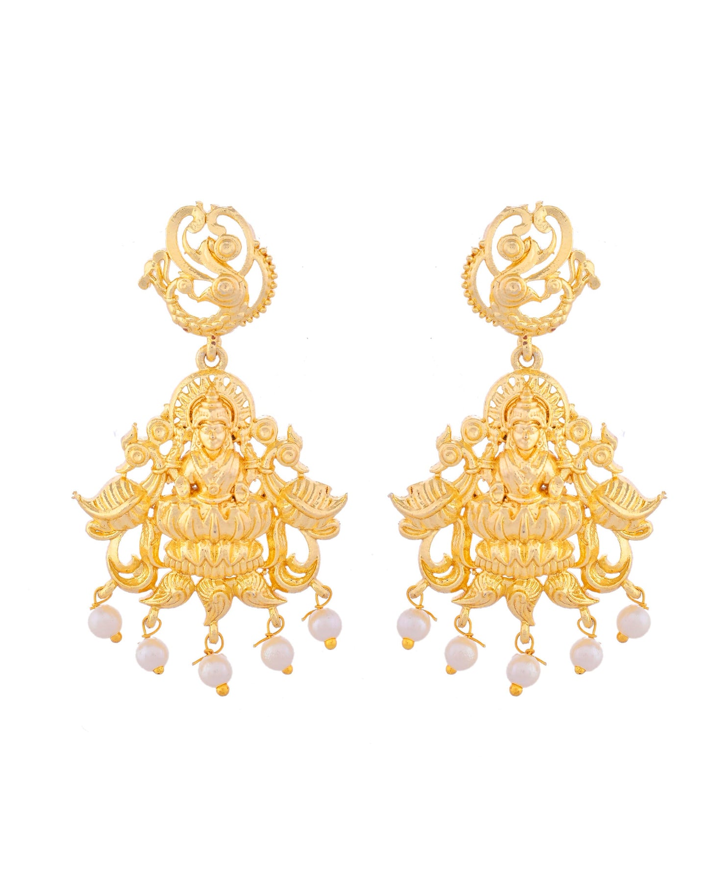 VOJ Gold-Polished Anti Tarnish Temple Jewellery Set - Swadesiicart