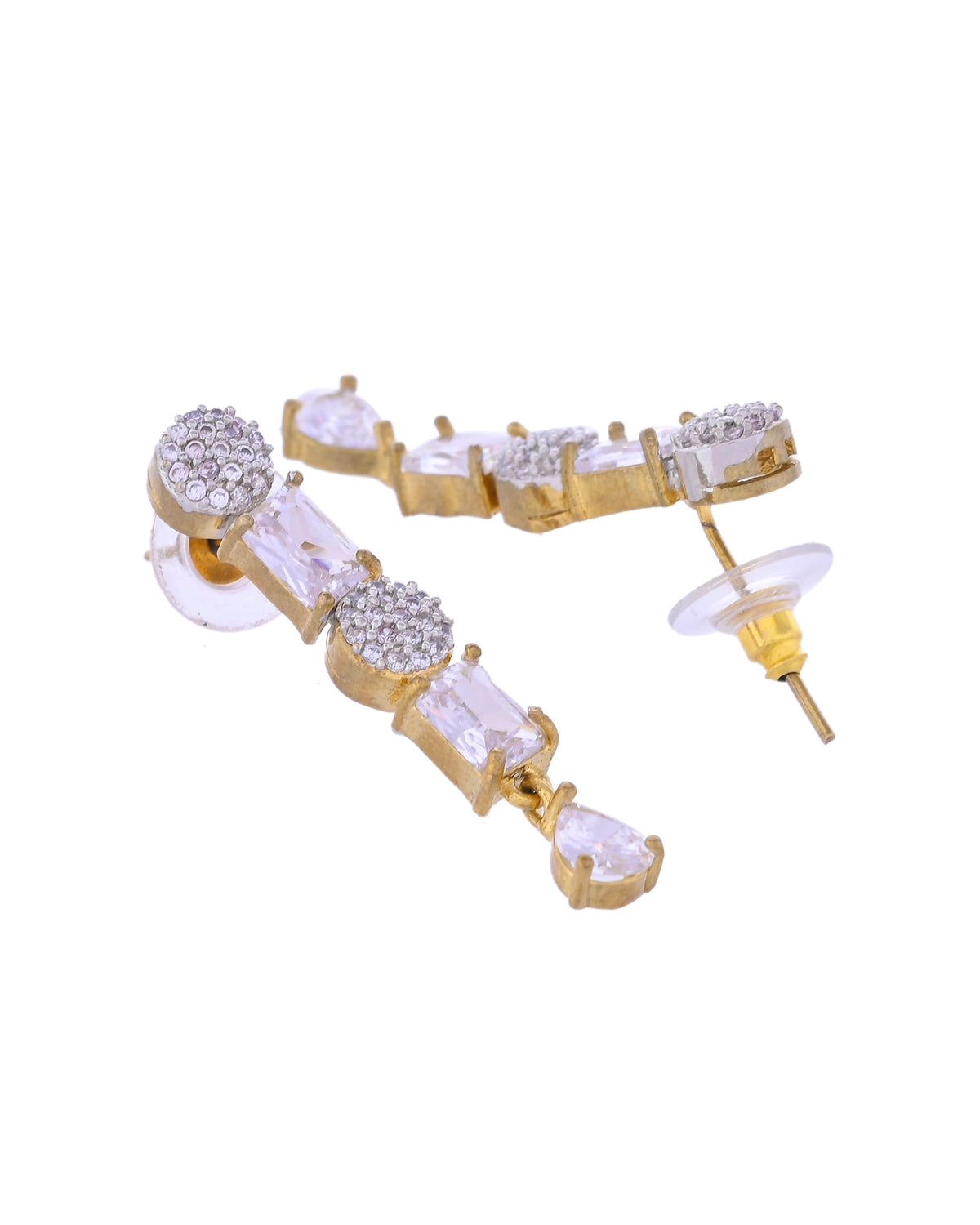 VOJ Gold Toned AD Stone Studded Necklace Set