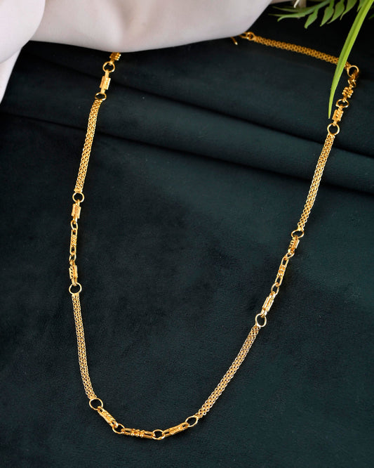 VOJ Gold-Polished Stainless Steel Designer Women Chain - Swadesiicart