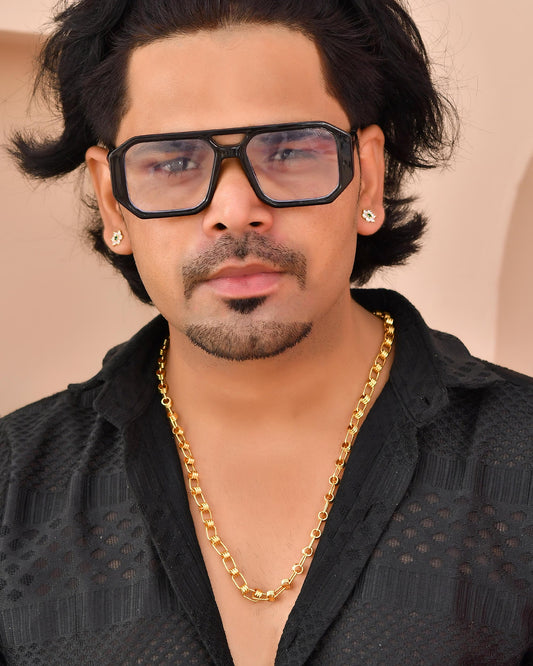 VOJ Gold-Polished Linked Chain For Men - Swadesiicart