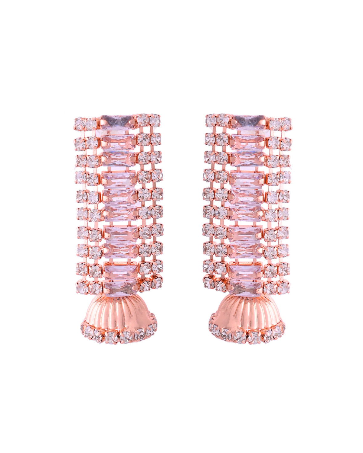 VOJ Rose Gold-Polished Artificial Stones Studded Choker Jewellery Set
