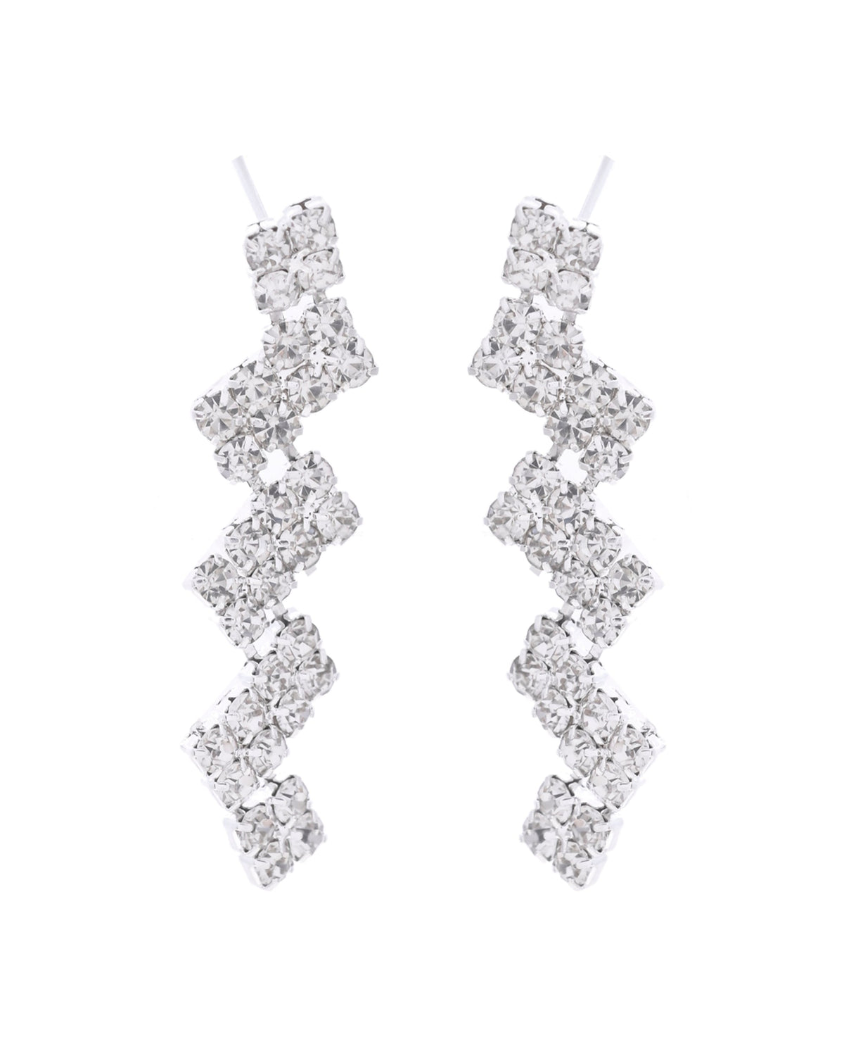 VOJ Silver Plated Stones Studded minimal Designed Jewellery Set