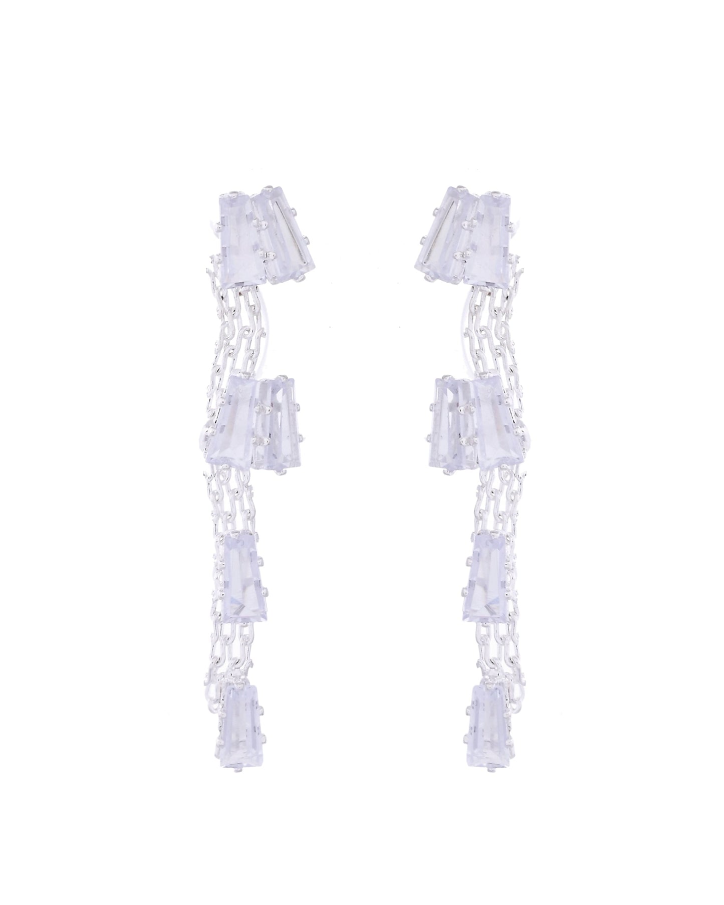 VOJ Silver Plated Artifical Stone Studded Necklace Set - Swadesiicart