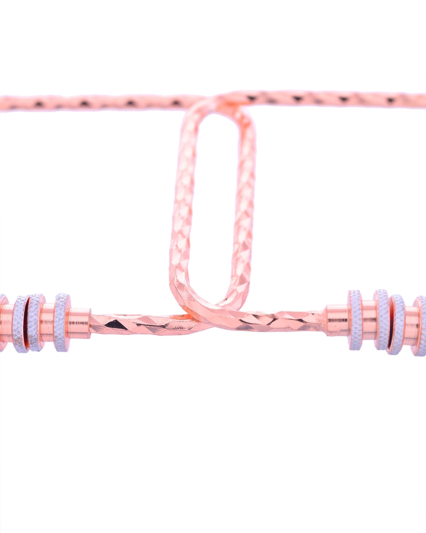 VOJ Set of 2 Rose Gold-Polished Square Shaped Bangles - Swadesiicart