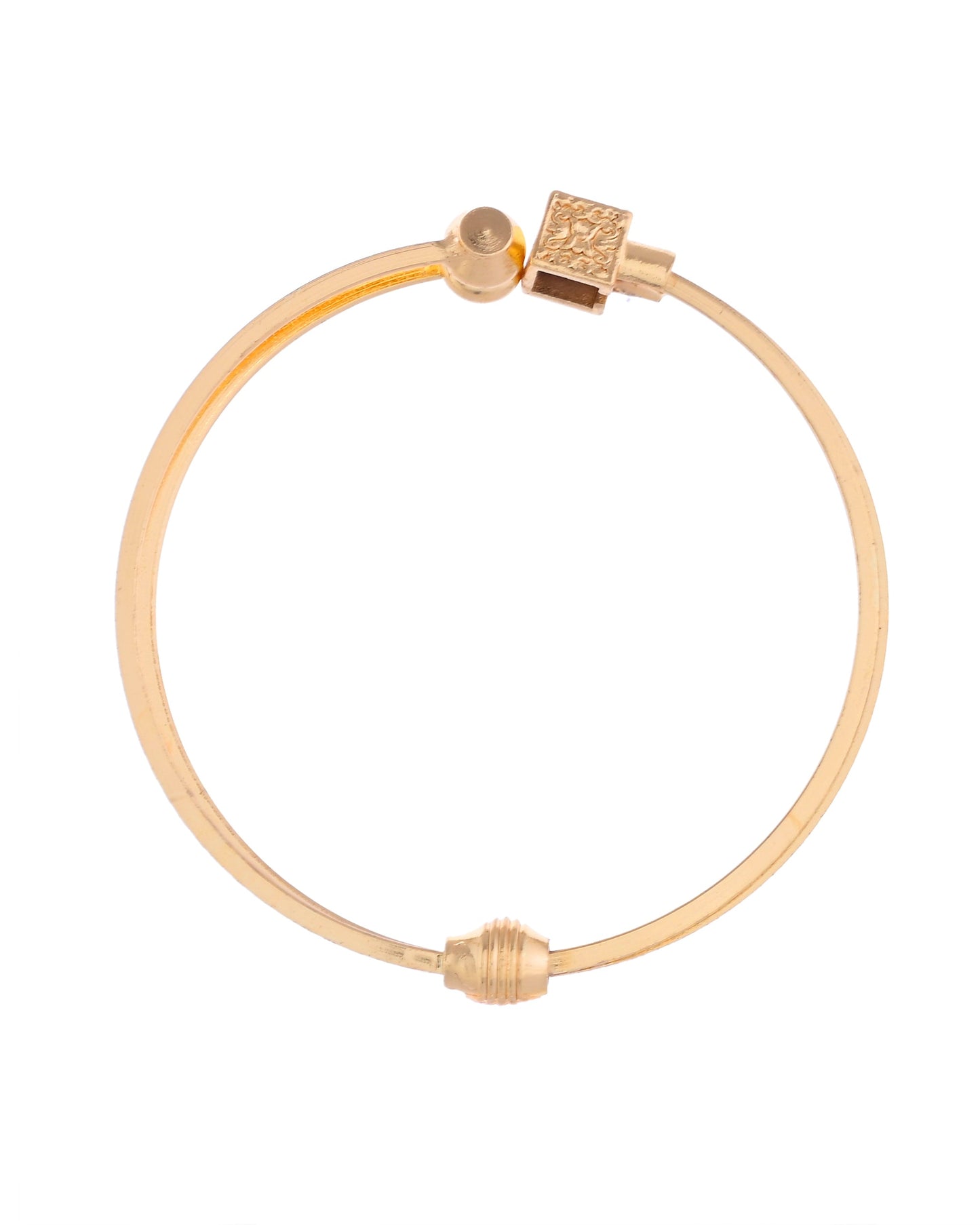 VOJ Set of 2 Gold-Polished Mutli Colour Stones Studded Square Shaped Bangles - Swadesiicart