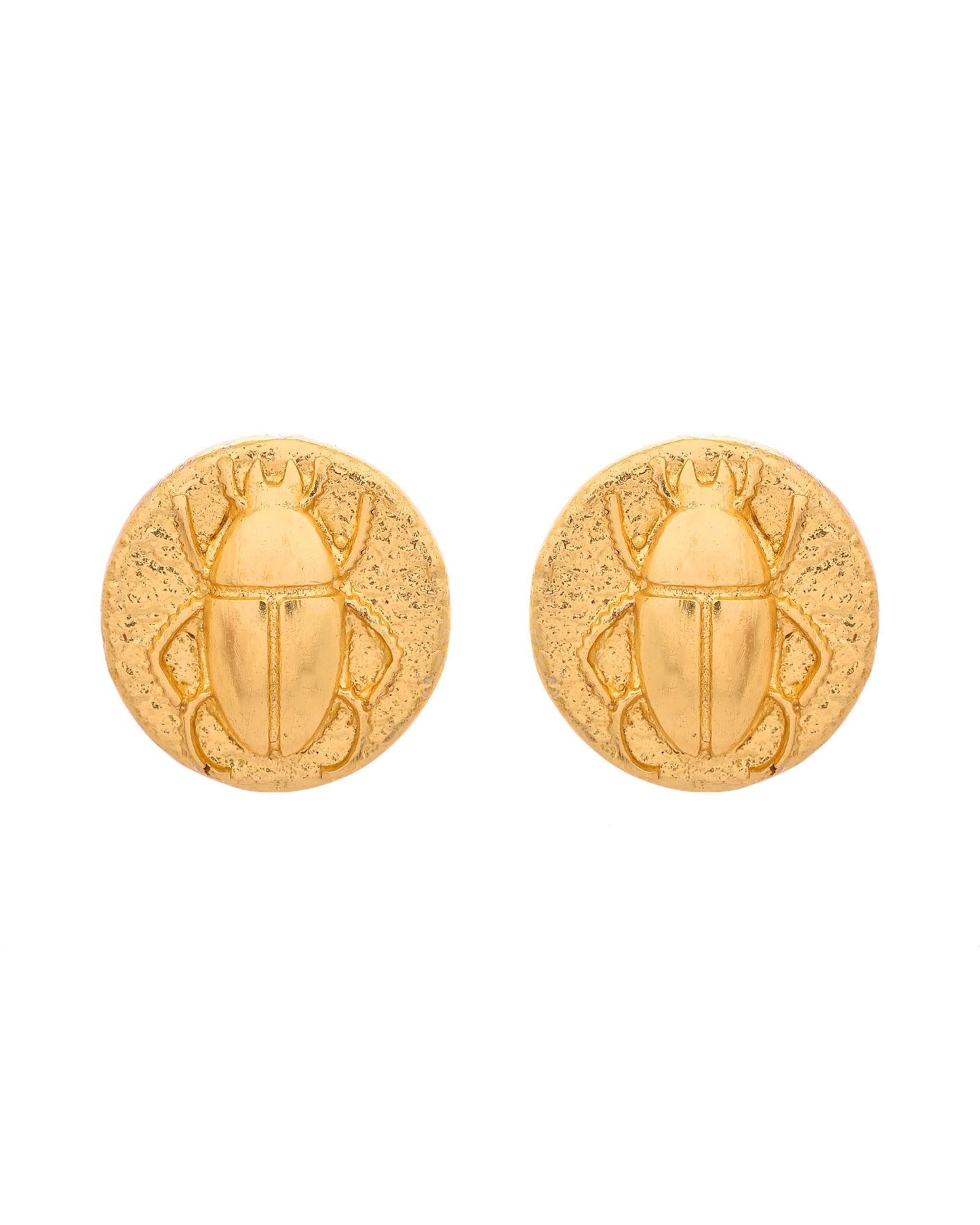 VOJ Gold Polished Designer Small Stud Earrings - Swadesiicart