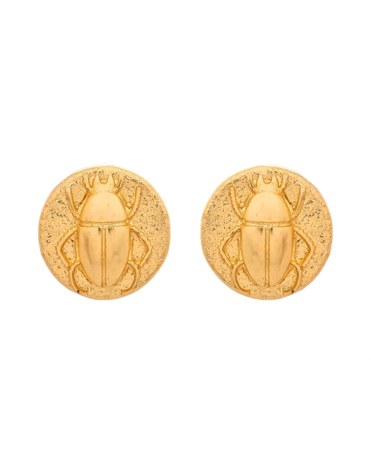 VOJ Gold Polished Designer Small Stud Earrings