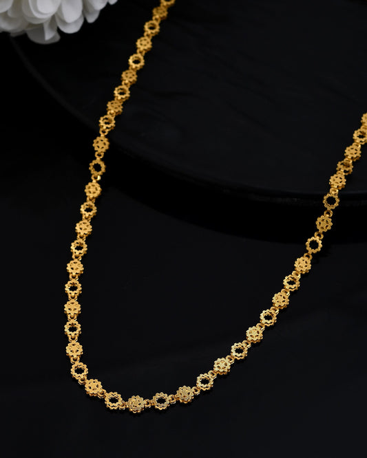 VOJ Gold Polished Geometric Shaped Stainless Steel Chain For Women - Swadesiicart