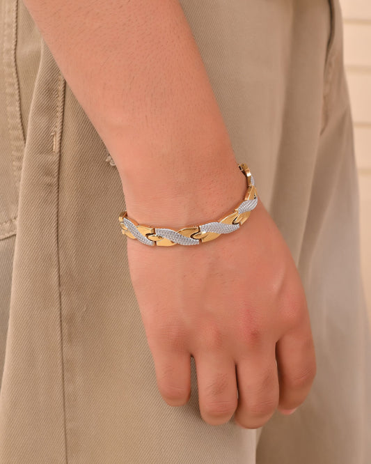VOJ Double Ton Titanium Energy Health Bracelets For Men