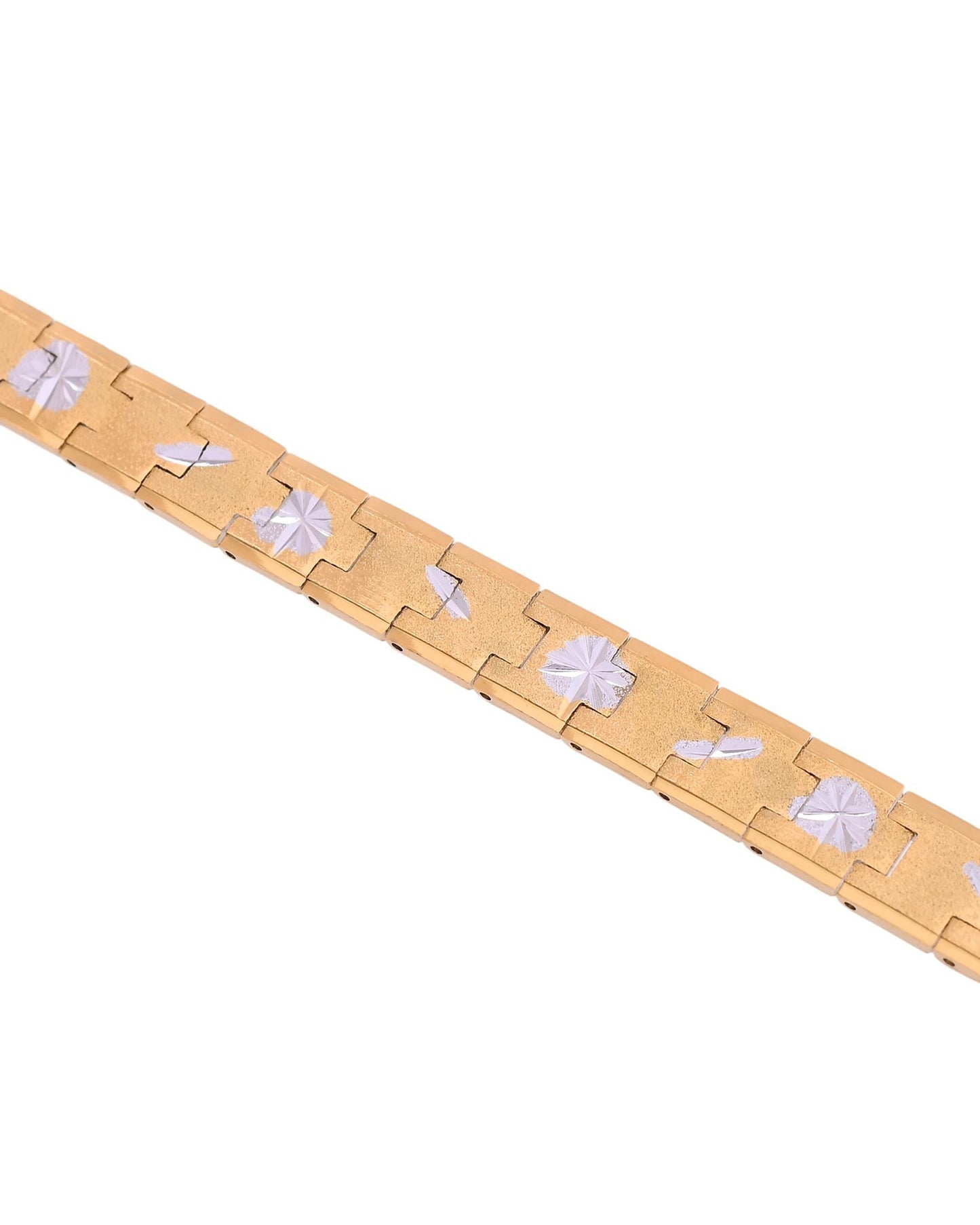 VOJ Gold And Silver Polished Textured Bracelet For Men - Swadesiicart