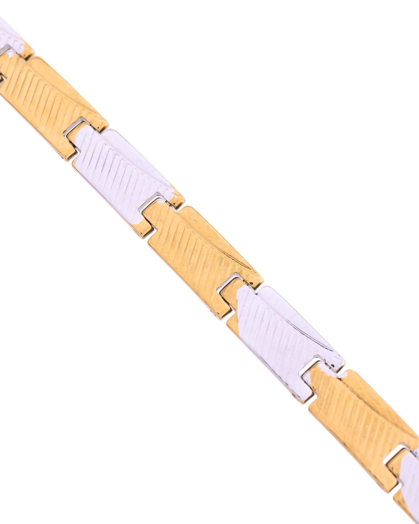 VOJ Dual Toned Alloy Bracelet For Men - Swadesiicart