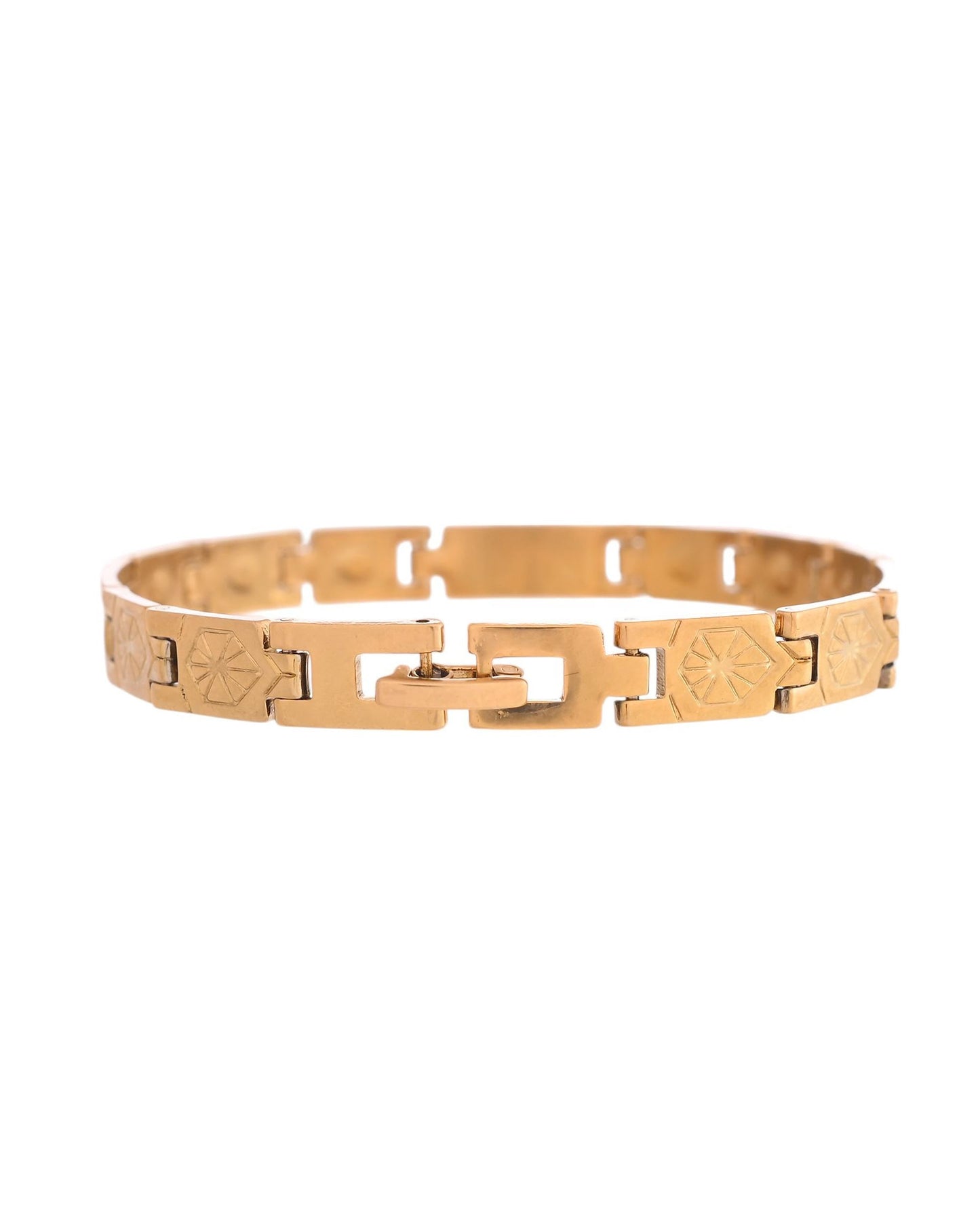 VOJ Gold And Silver Toned Stainless Steel Textural Bracelet For Men - Swadesiicart