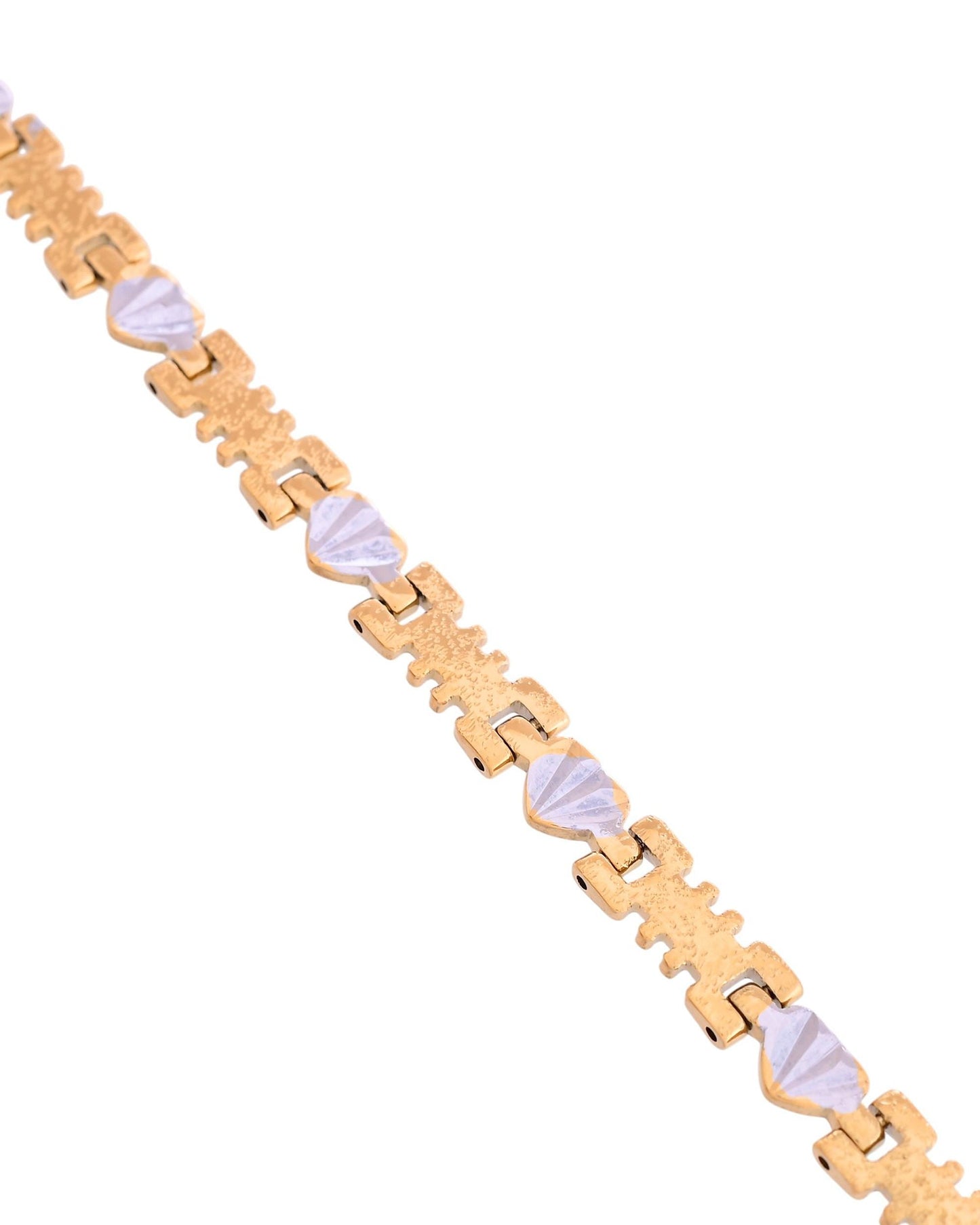 VOJ Gold And Silver Toned Stainless Steel Designer Bracelet For Men - Swadesiicart