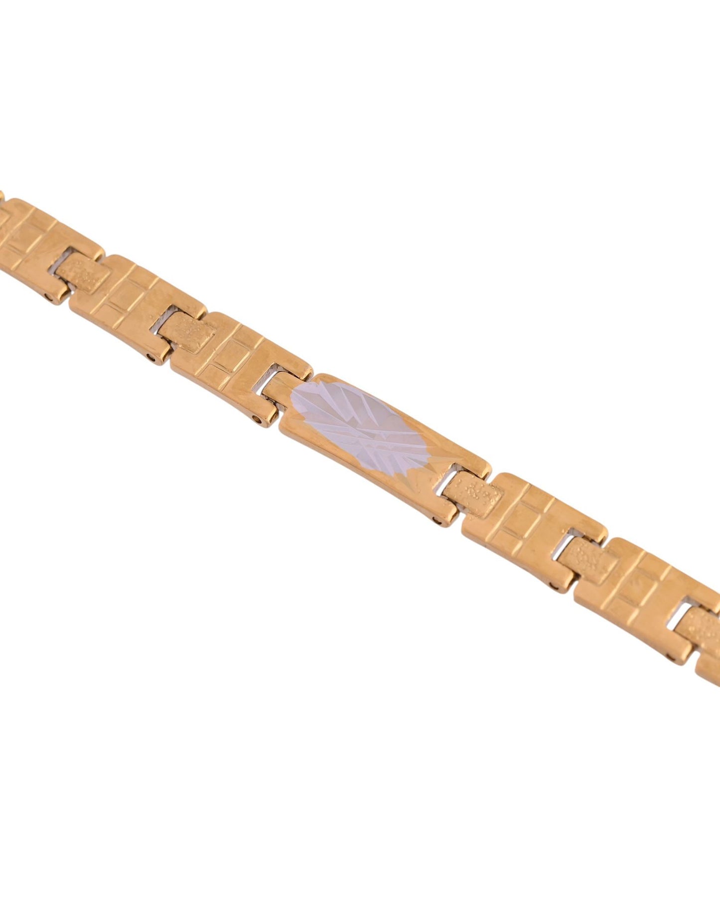 VOJ Dual Plated Textural Designed Linked Bracelet For Men - Swadesiicart