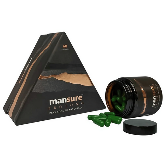 Mansure Prolong Capsules with Maca Root, Ginseng Ashwagandha & Safed Musli | Swadesiicart