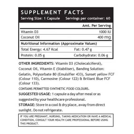 Inlife Vitamin D3 1000 IU Capsules | Swadesiicart