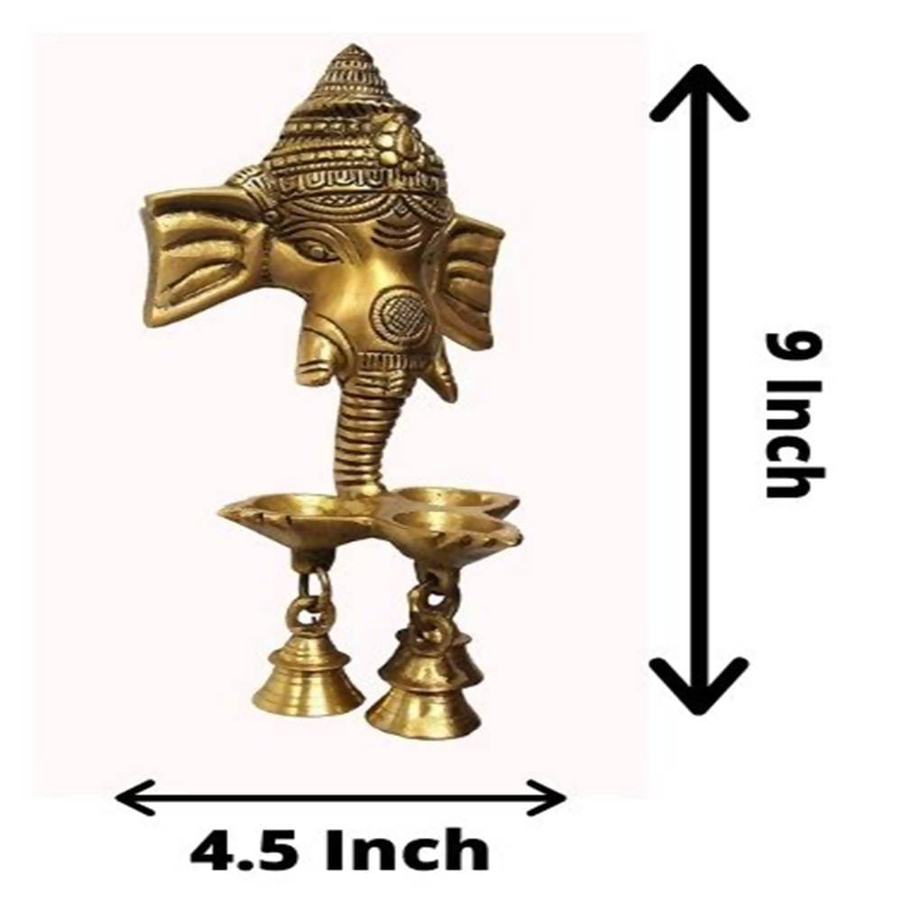 Puja N Pujari Ganesh Wall Hanging Three Diya Oil Lamp | Swadesiicart