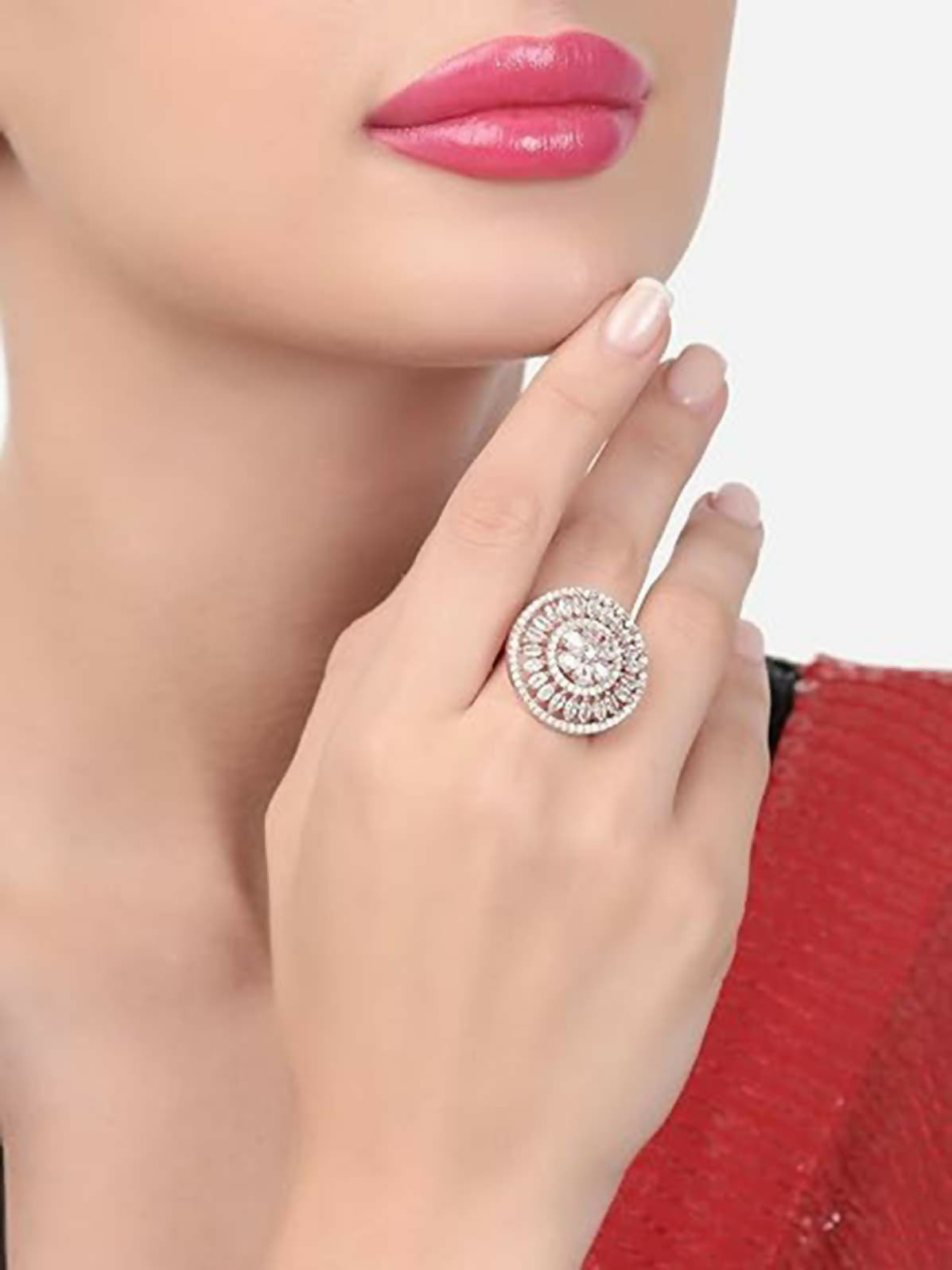 Joban Fashion Silver Brass Adjustable Ring | Swadesiicart