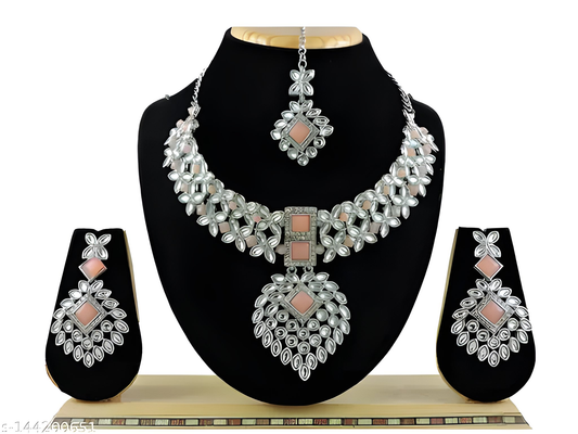 Jewel City Exquisite Crystal Flower Necklace Set | Swadesiicart