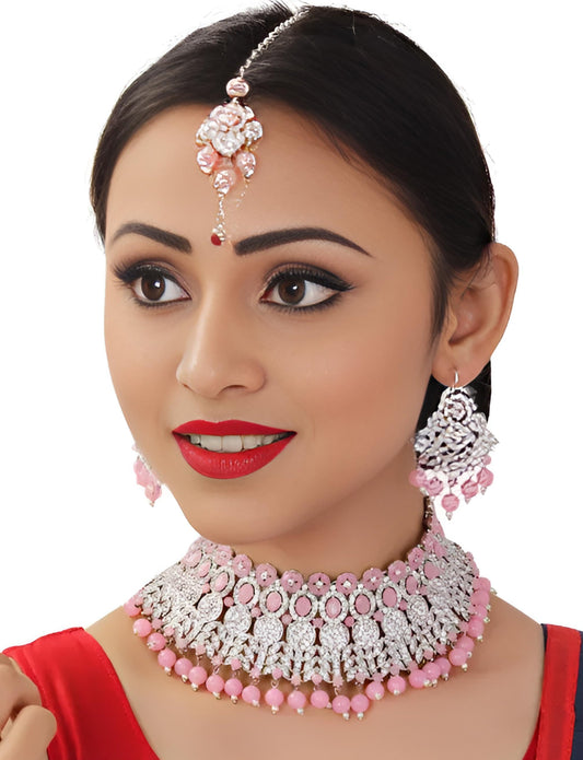Jewel City Exquisite Chandelier Necklace - Traditional Indian Bridal Jewelry Set | Swadesiicart