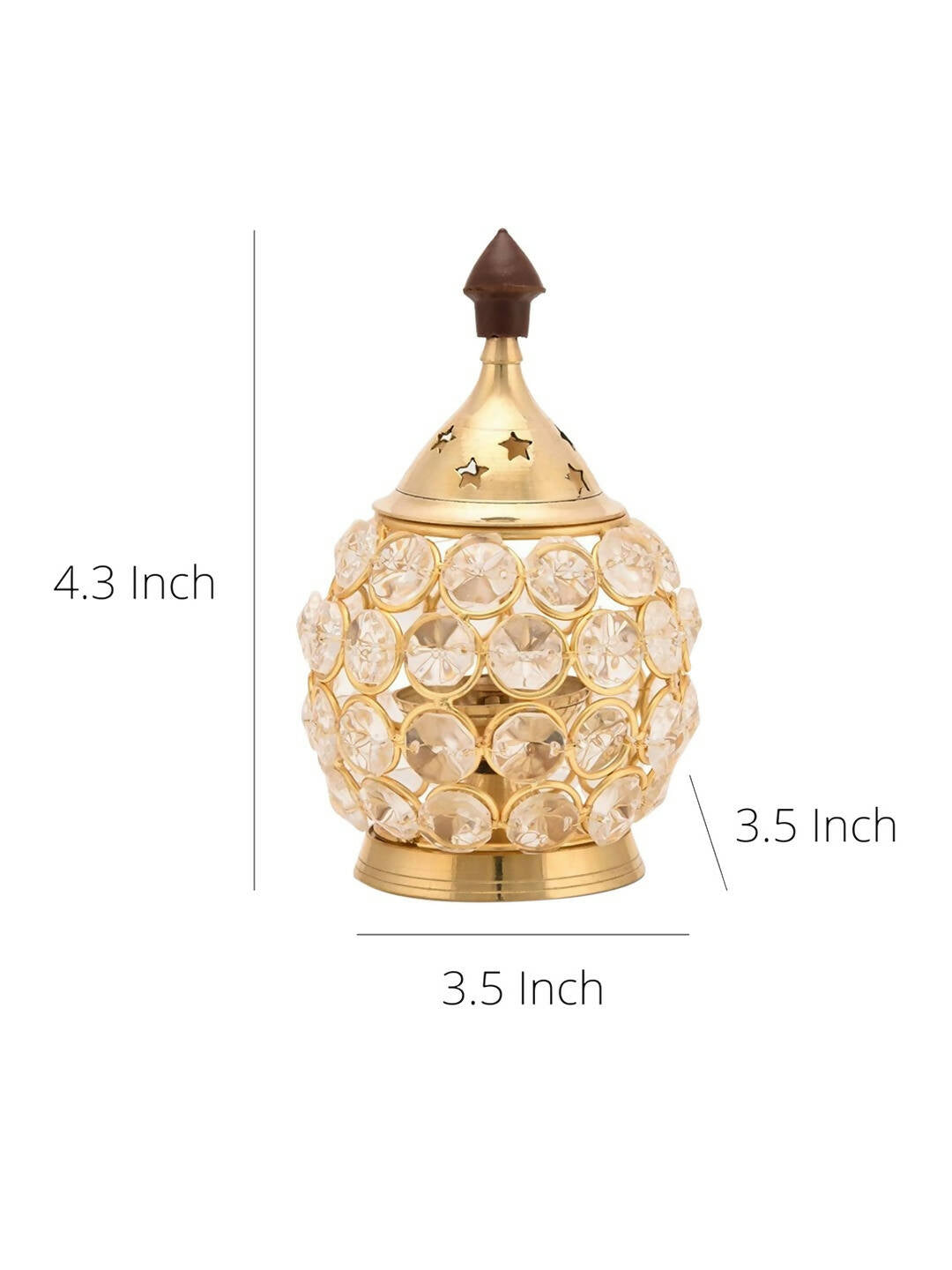 Craftvatika Gold Toned Brass Decorative Akhand Diya Oil Lamp | Swadesiicart