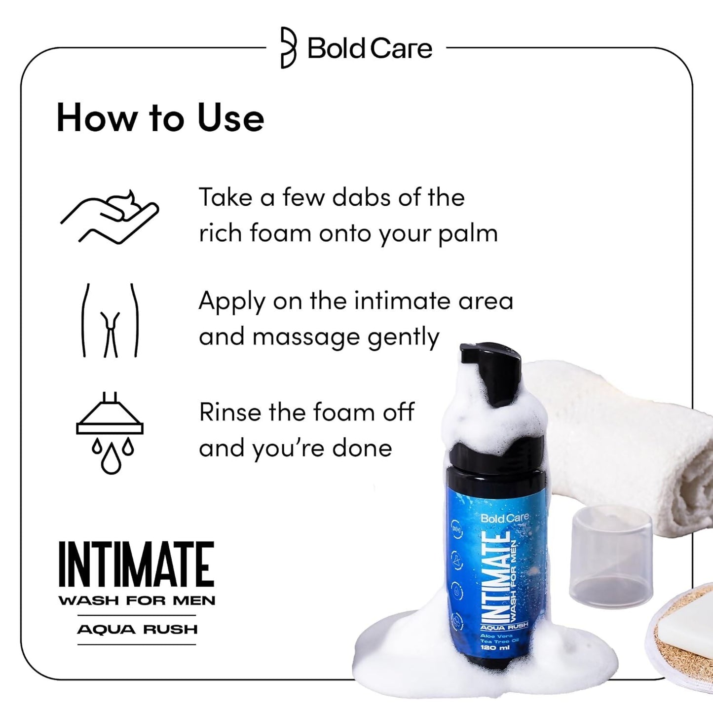Bold Care Aqua Rush Intimate Wash for Men | Swadesiicart