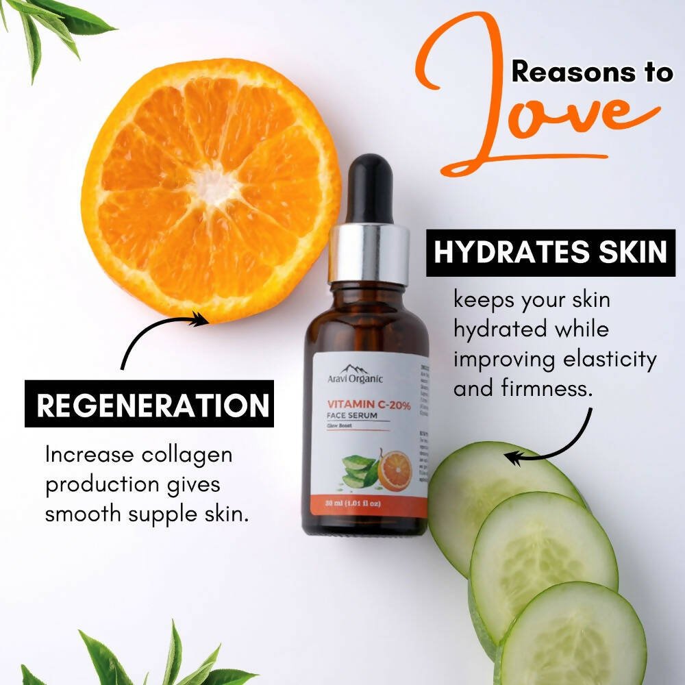 Aravi Organic 20% Vitamin C Face Serum | Swadesiicart