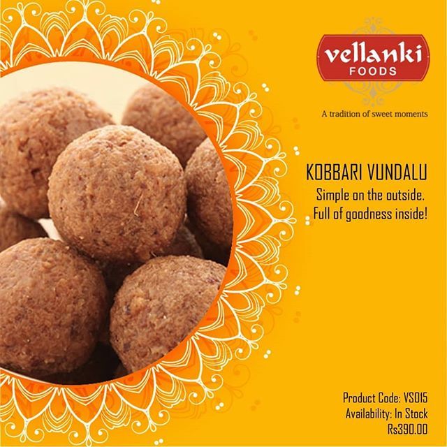 Vellanki Foods - Coconut Laddu / Kobbari Vundalu - Swadesiicart