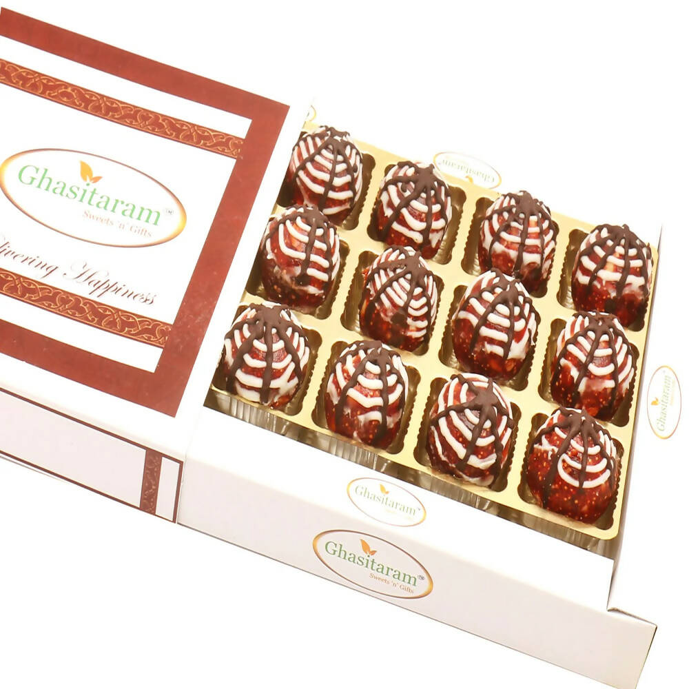 Ghasitaram Anjeer Chocolate Laddoo In White Box | Swadesiicart