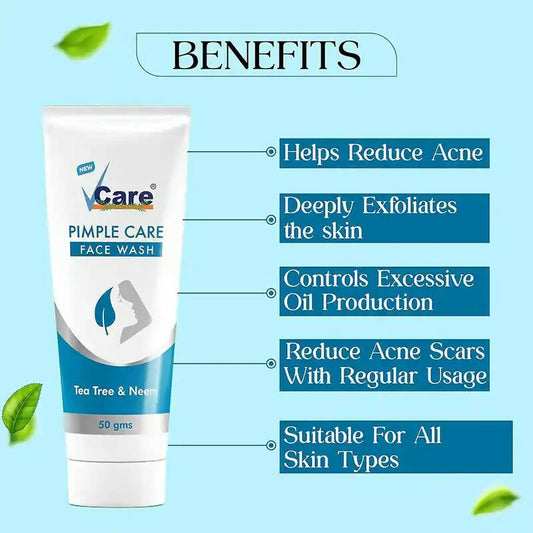 VCare Natural Pimple Care For Face Wash - Swadesiicart