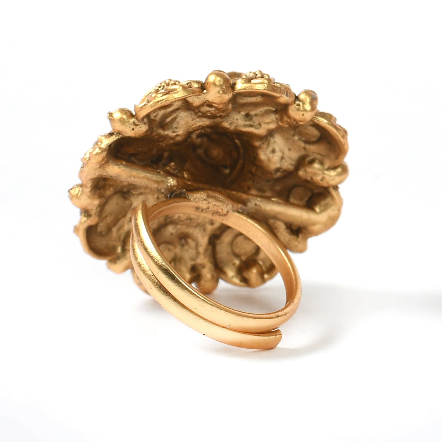 Mominos Fashion Joharkamal Gold-Polished Stone Studded Adjustable Finger Ring - Design 019 | Swadesiicart