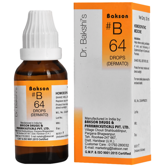 Bakson's Homeopathy B64 Dermato Drops - Swadesiicart