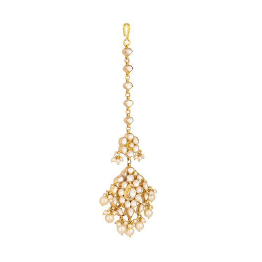 Nuyug 22K Gold-Plated Kundan Studded Maang Tikka Head Jewellery | Swadesiicart