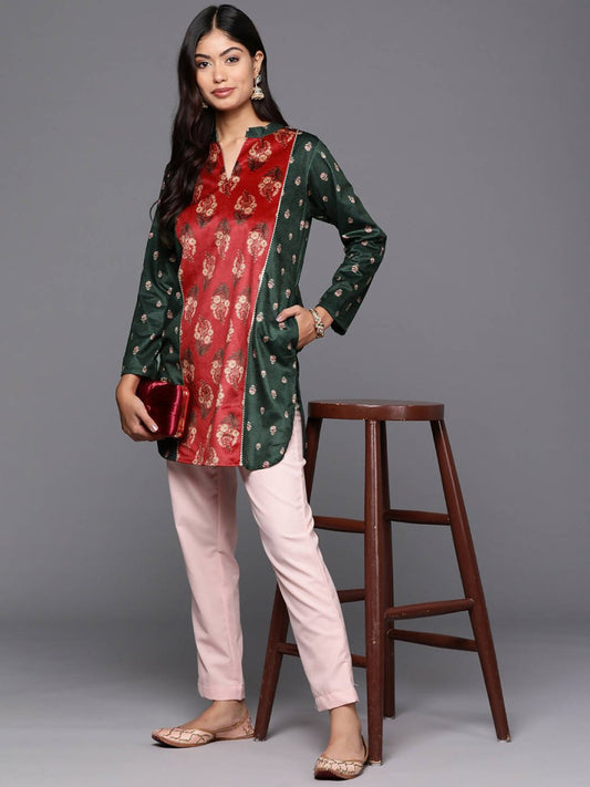 Ahalyaa Women's Traditional wear Tunic - Green | Swadesiicart