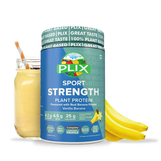 PLIX The Plant Fix Strength Vegan Plant Protein Powder - Vanilla - Swadesiicart