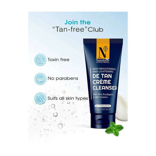 NutriGlow Advance Organics De Tan Cream Cleanser - Swadesiicart