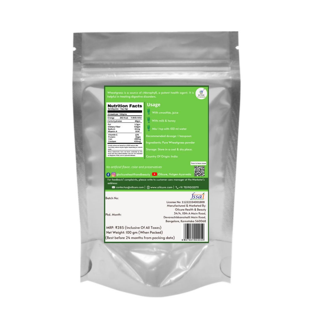 Nxtgen Ayurveda Wheat Grass Powder - Swadesiicart