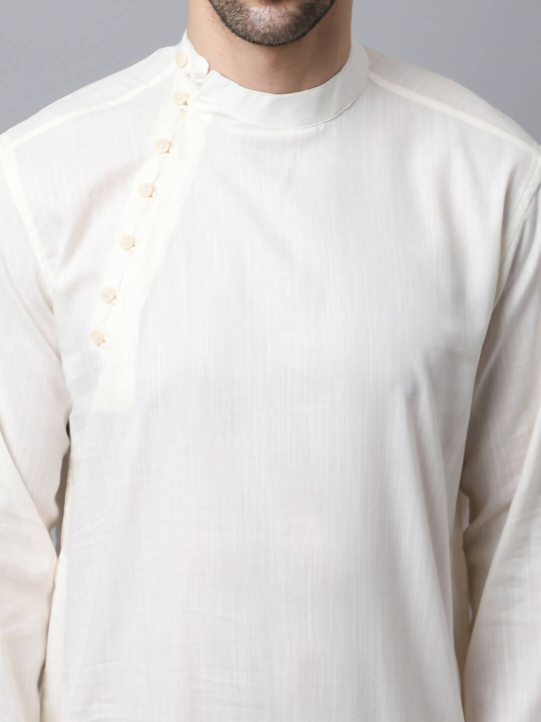 Even Apparels White Cotton Pure Cotton Men's Kurta With Side Placket | Swadesiicart