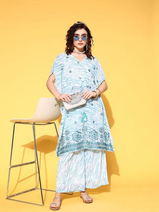 Yufta White Printed Co-ord Set - Swadesiicart