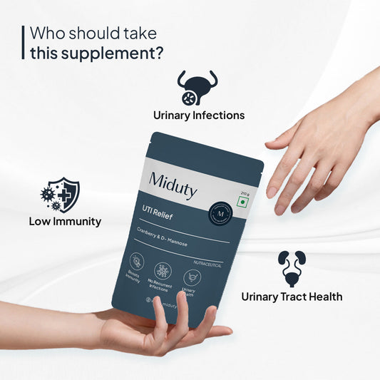 Miduty by Palak Notes UTI Relief with D-Mannose And Cranberry-Vanilla Flavor | Swadesiicart