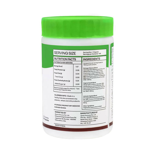 OZiva Plant Based HerComfort with Ashwagandha, Flax Seeds & Ashoka Stem Extracts Capsules - Swadesiicart