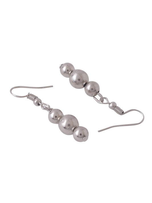 NVR Women Silver Toned Oxidised Jewellery Set - Swadesiicart